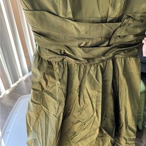 David Bridals Women’s Taffeta Olive Green Dress Size 12